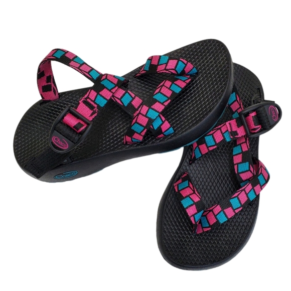 Chaco Tegu Sandals Cubit Pink Strappy Slip On Sport Sz 7 - Picture 14 of 14